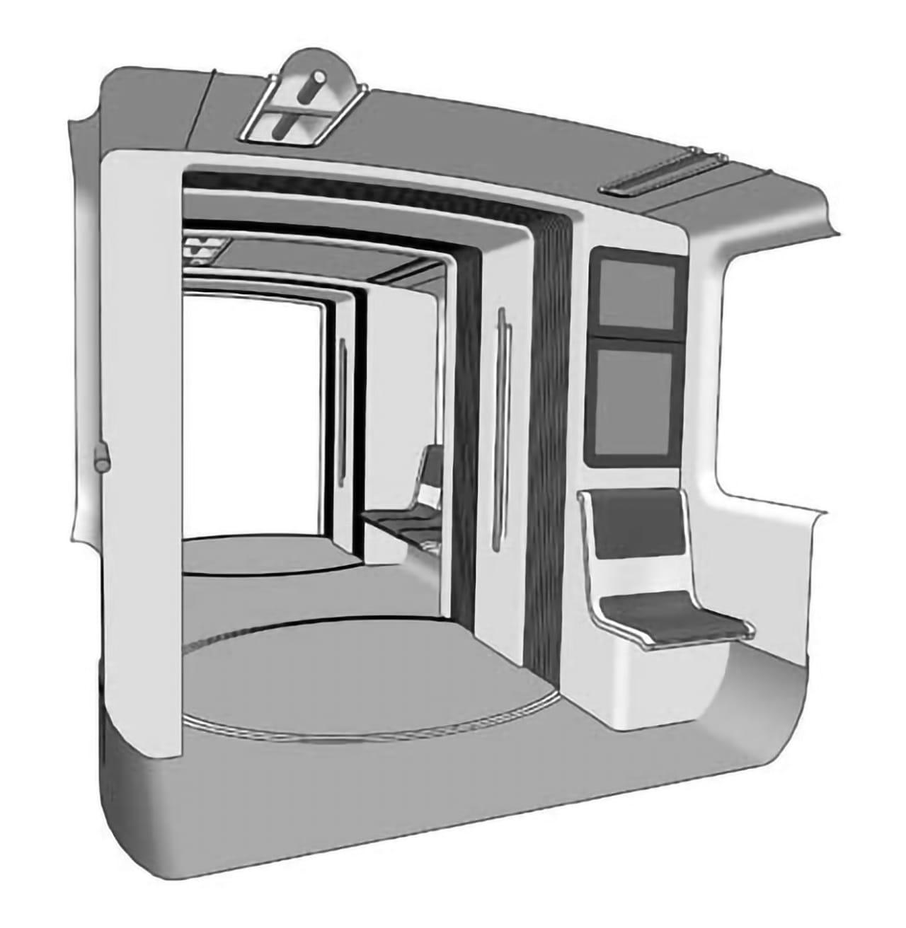 Neue Schwebebahn Durchgang unsymmetrisch