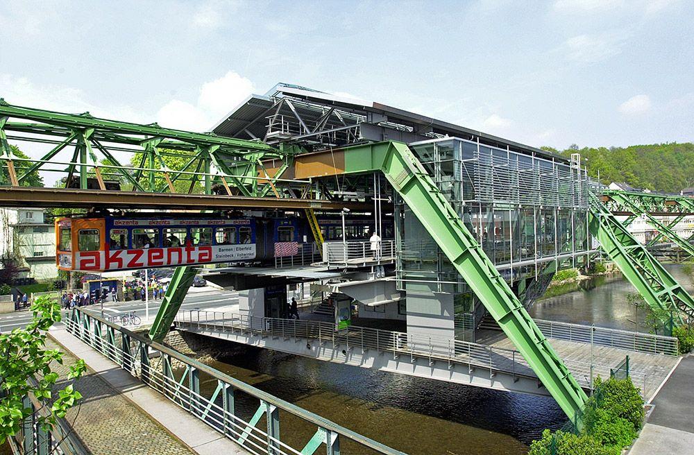 Außenansicht der Schwebebahnstation Varresbecker Straße